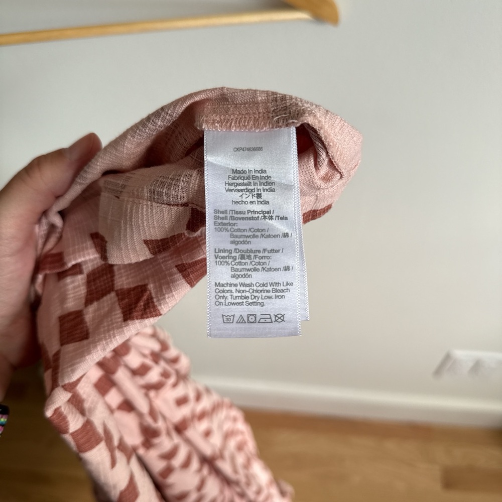 Madewell Pink Check Square-Neck Midi Dress - Picture 4 of 6